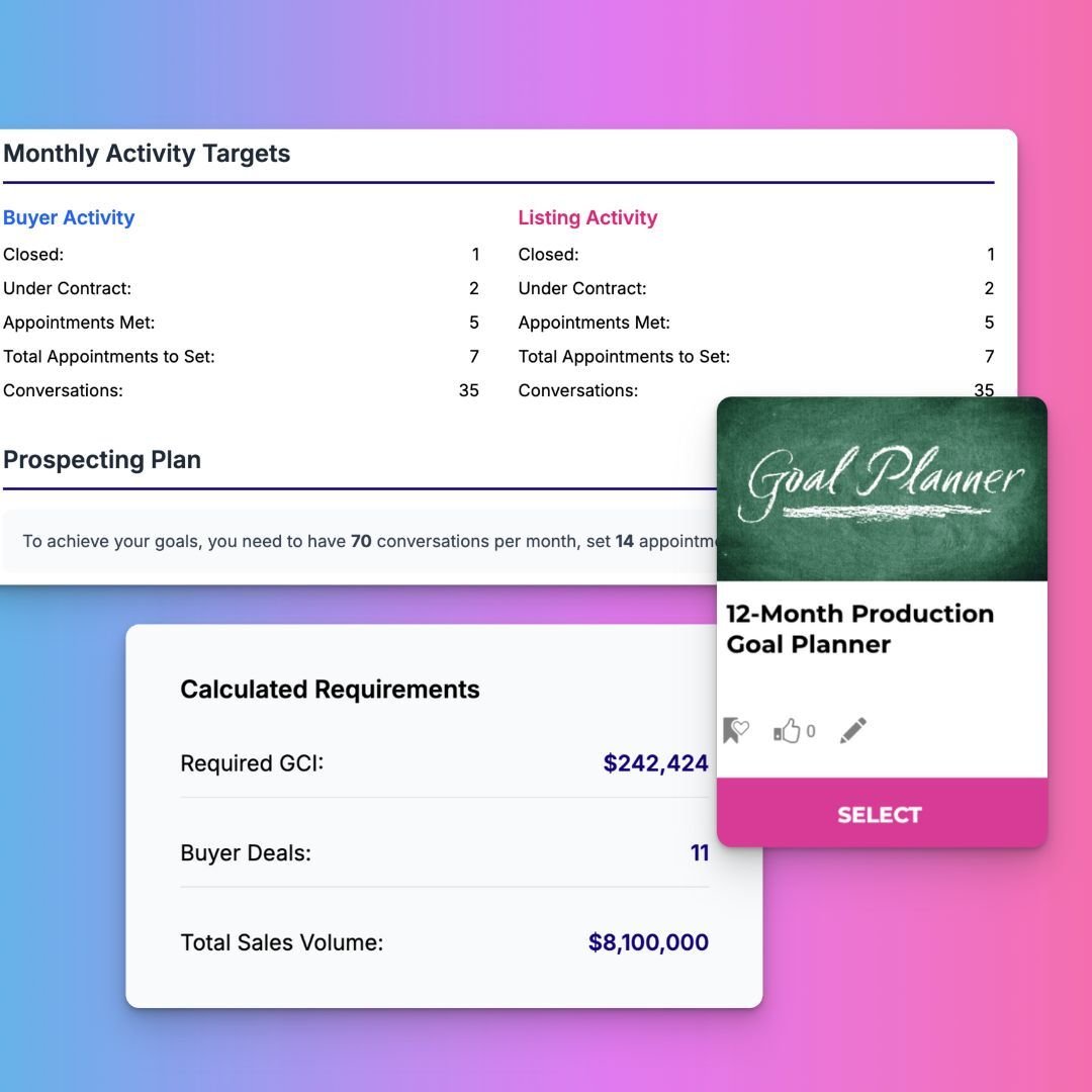 real estate agent goals calculator